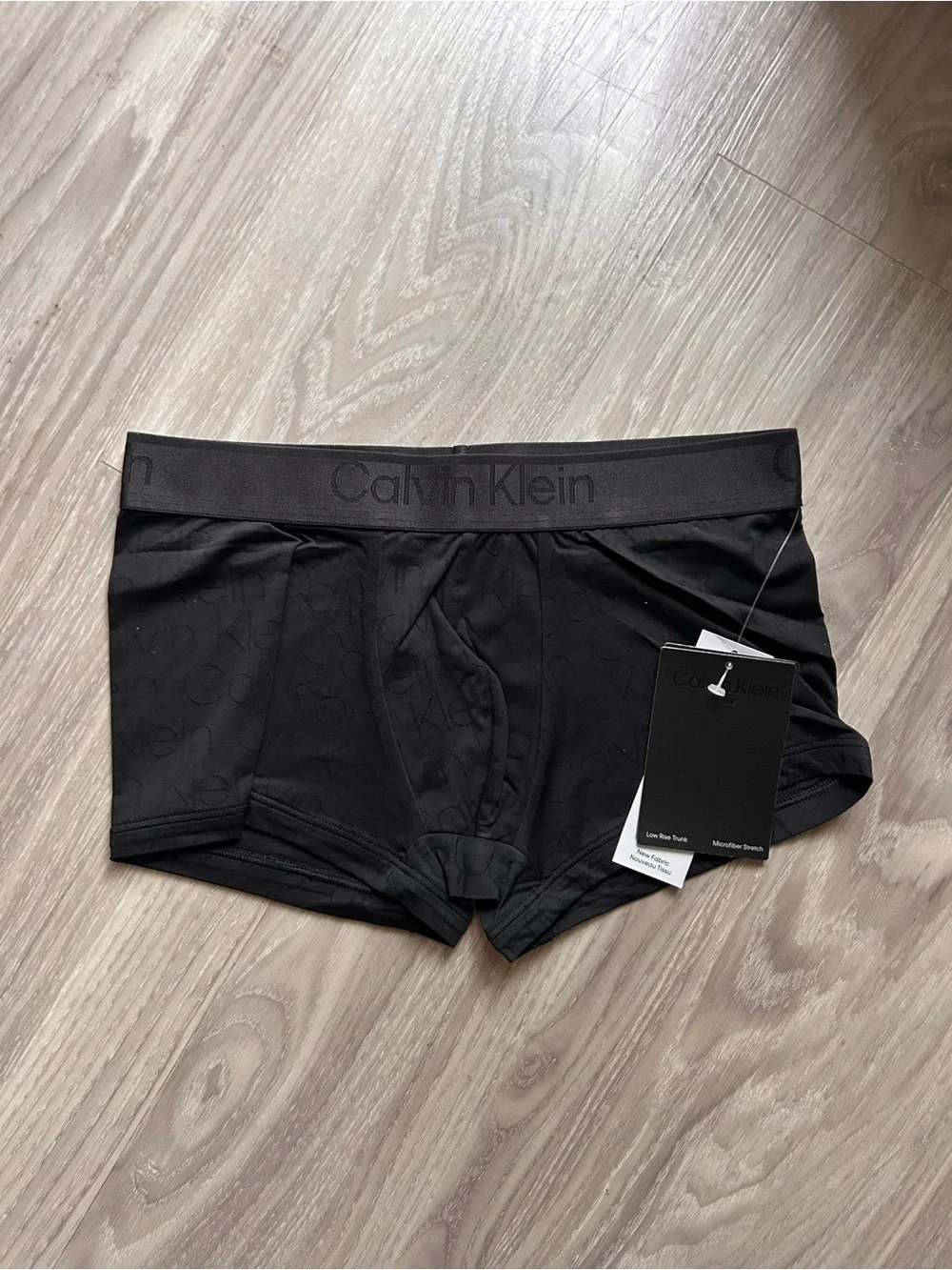 Calvin Klein | CK Black Low Rise Jacquard Trunk in Black (Small)